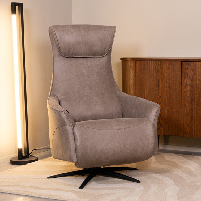 Label51 LABEL51 Fauteuil Lund - Taupe - Micro Suede - One Size
