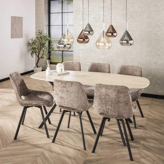 WoonStijl Eetkamerstoel Swivel - Rich champagne