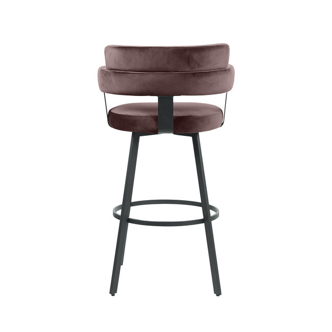 Label51 LABEL51 Barkruk Bardio - Taupe - Fluweel - Zithoogte 75