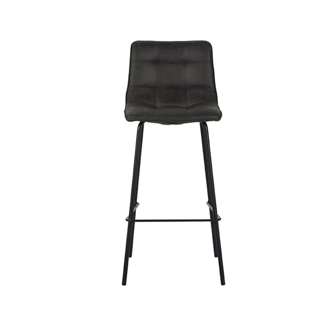 Label51 LABEL51 Barkruk Bistro - Antraciet - Micro Suede - Zithoogte 78