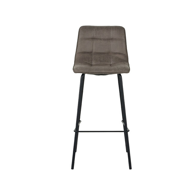 Label51 LABEL51 Barkruk Bistro - Taupe - Micro Suede - Zithoogte 78