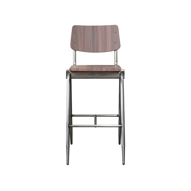 Label51 LABEL51 Barkruk Solid - Donkerbruin - Hout - Zithoogte 86