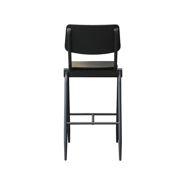 Label51 LABEL51 Barkruk Solid - Zwart - Hout - Zithoogte 86