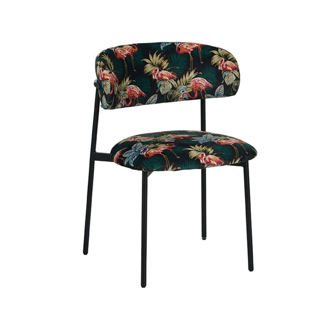 Label51 LABEL51 Eetkamerstoel Ferry - Multicolor - Fluweel - Black Frame