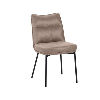Label51 LABEL51 Eetkamerstoel Lennon - Taupe - Micro Suede - Black Frame