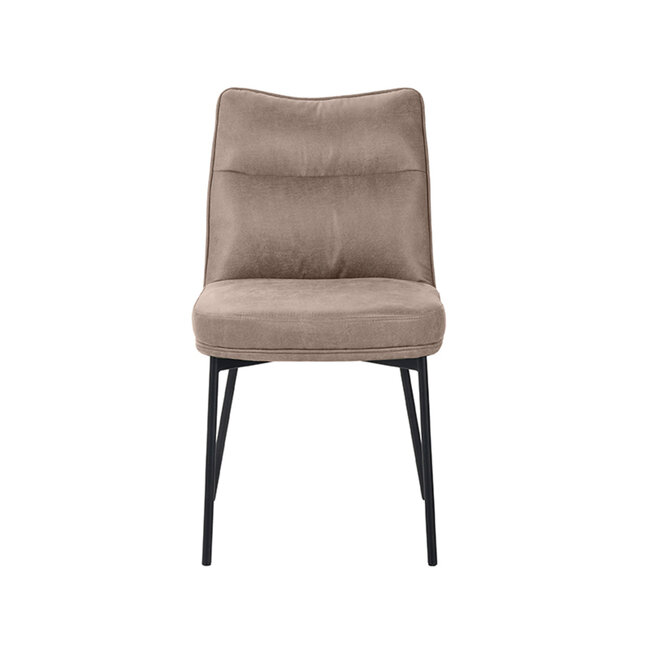 Label51 LABEL51 Eetkamerstoel Lennon - Taupe - Micro Suede - Black Frame