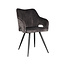 Label51 LABEL51 Eetkamerstoel Noud - Antraciet - Velours - Black Frame