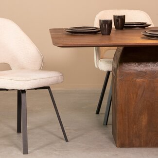 Label51 LABEL51 Eetkamertafel Ingo - Espresso - Mangohout - 130 cm