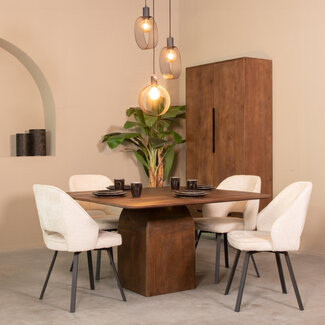 Label51 LABEL51 Eetkamertafel Ingo - Espresso - Mangohout - 140 cm