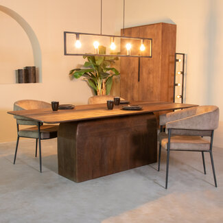 Label51 LABEL51 Eetkamertafel Owen - Espresso - Mangohout - 200x100 cm
