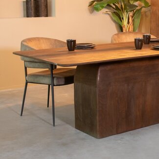 Label51 LABEL51 Eetkamertafel Owen - Espresso - Mangohout - 230x100 cm