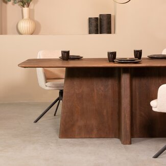 Label51 LABEL51 Eetkamertafel Scott - Espresso - Mangohout - 200x100 cm