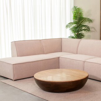 Label51 LABEL51 Salontafel Bowl - Espresso - Travertin - 90 cm - Rond