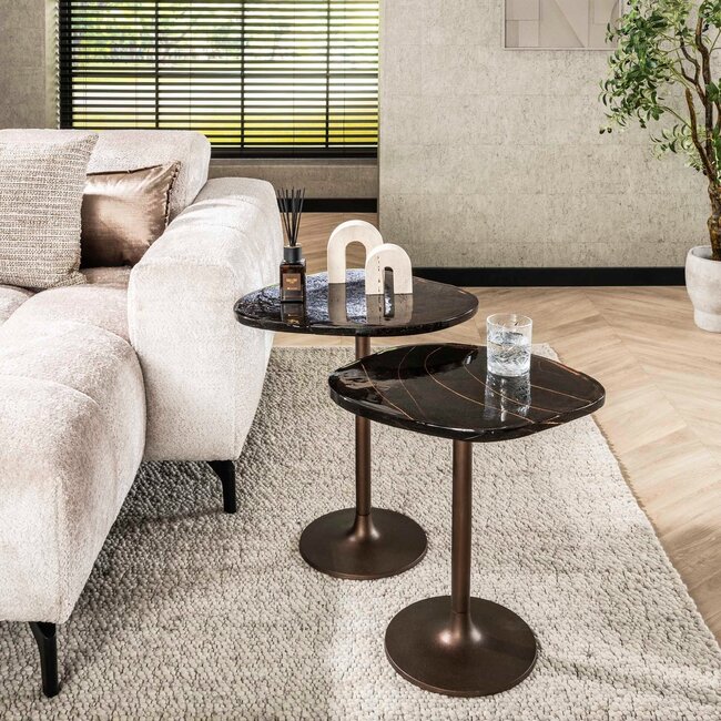 WoonStijl Bijzettafel S Eclipse koper antiek finish