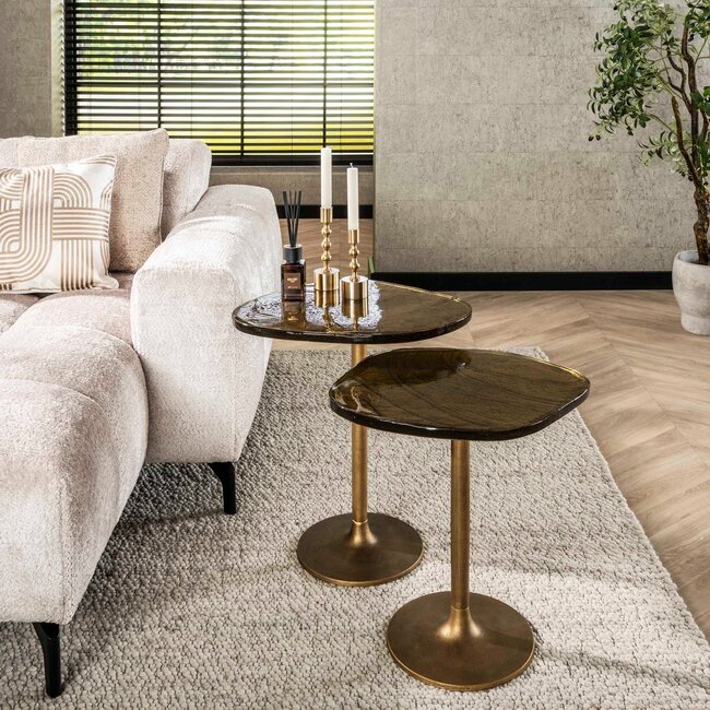 WoonStijl Bijzettafel S Eclipse goud antiek finish