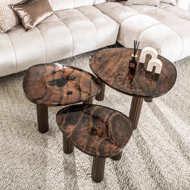 WoonStijl Salontafel S Eclipse koper antiek finish