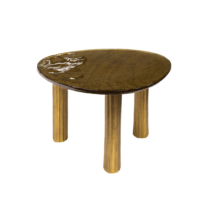 WoonStijl Salontafel L Eclipse goud antiek finish