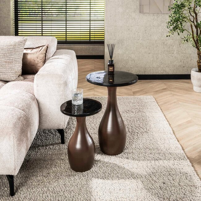 WoonStijl Bijzettafel M druppel Eclipse koper antiek finish