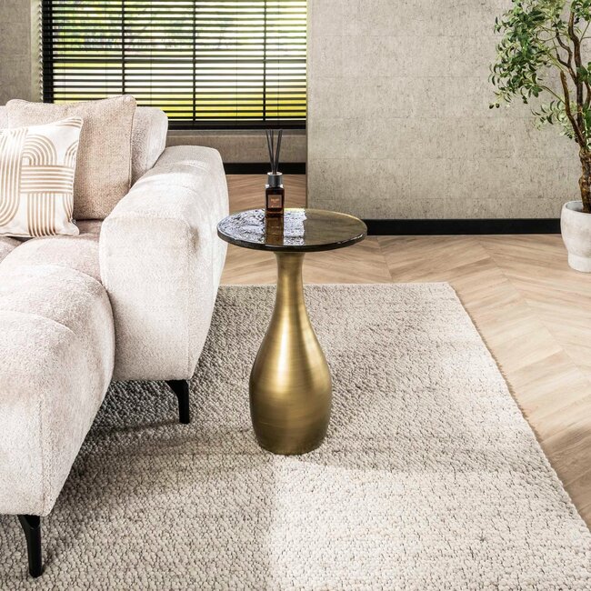 WoonStijl Bijzettafel M druppel Eclipse goud antiek finish