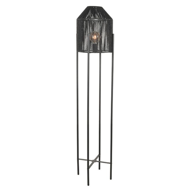Label51 LABEL51 Vloerlamp Ibiza - Zwart - Jute - Vloerlamp