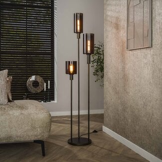 WoonStijl Vloerlamp 3L getrapt Sepiora Sienna Bruin