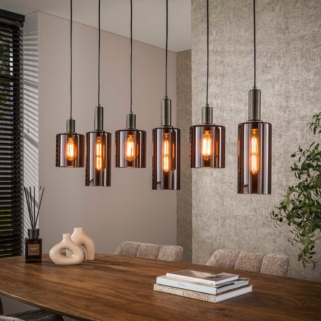WoonStijl Hanglamp 6L Sepiora Sienna bruin