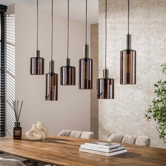 WoonStijl Hanglamp 6L Sepiora Sienna bruin