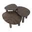 WoonStijl Salontafel set van 3 driehoekig Maya teak