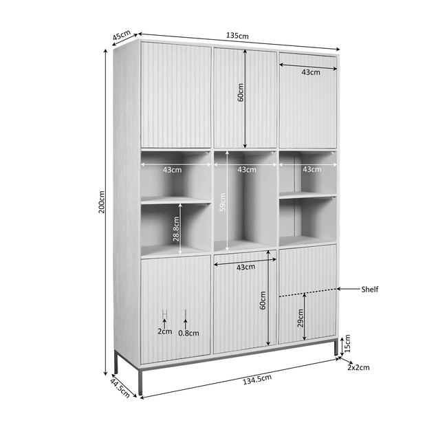 Starfurn Vakkenkast Madison XL Natural | 135 cm