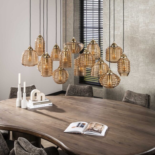 WoonStijl Hanglamp 5+5+5 rib glass