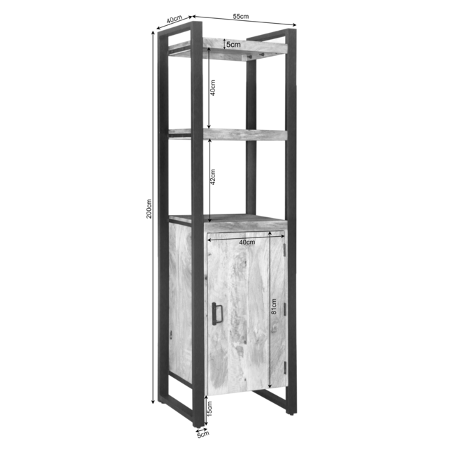 Starfurn Boekenkast Boaz | 55 cm | deur