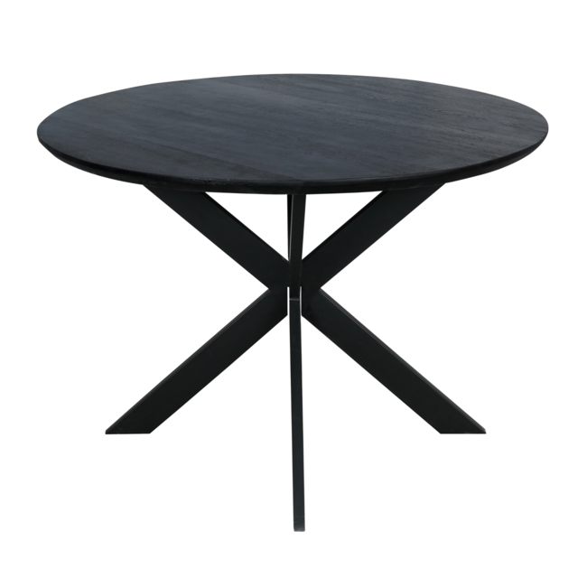 Starfurn Eiken eettafel Ferris | Rond 110 cm | Zwart