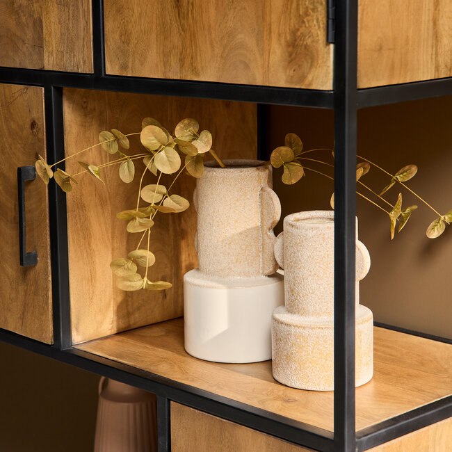 Starfurn Vakkenkast Denver | Mangohout en staal | 90 cm