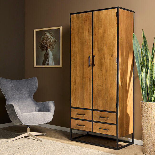 Starfurn Kabinet Denver | Mangohout en staal | 90 cm