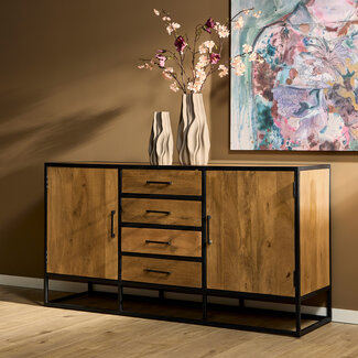 Starfurn Dressoir Denver | Mangohout en staal | Naturel | 165 cm Starfurn Dressoir Denver | Mangohout en staal | Naturel | 165 cm