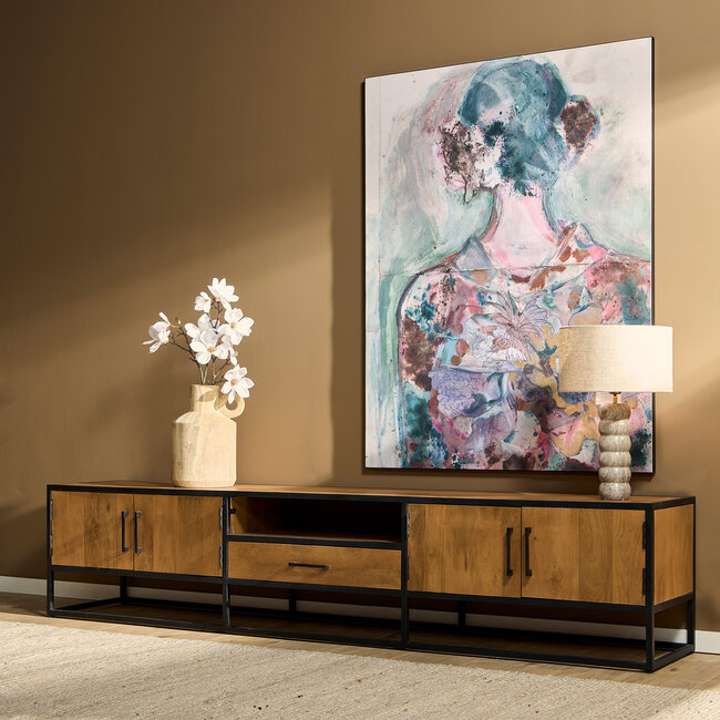 Starfurn Tv meubel Denver | Mangohout en staal | 240 cm