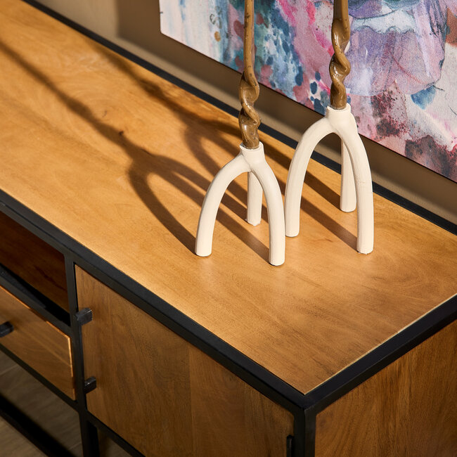 Starfurn Tv meubel Denver | Mangohout en staal | 145 cm