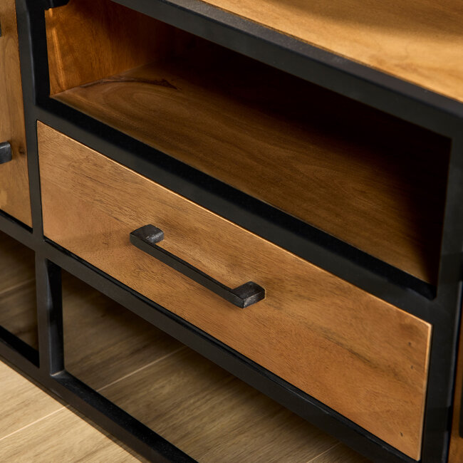 Starfurn Tv meubel Denver | Mangohout en staal | 180 cm