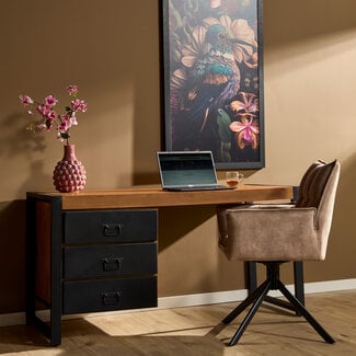 Starfurn Bureau Boaz | Mangohout - Stalen fronten