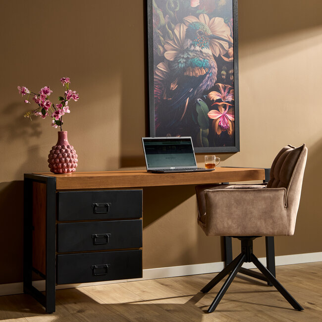 Starfurn Bureau Boaz | Mangohout - Stalen fronten