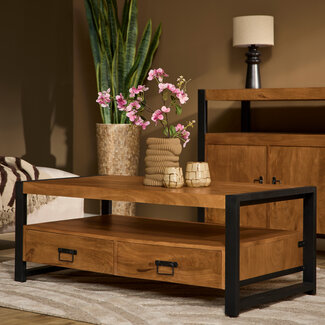 Starfurn Salontafel Boaz met 4 lades | 120 cm | Mangohout