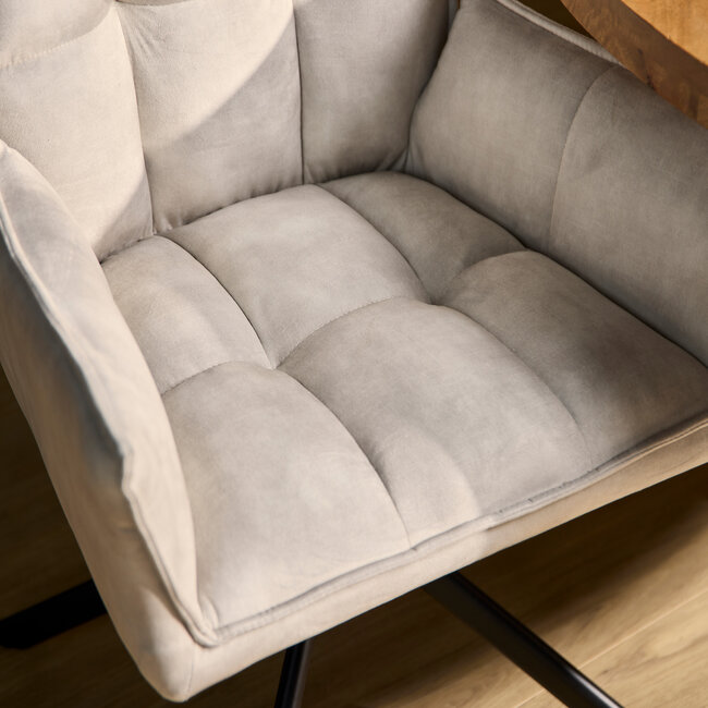 Starfurn Eettafelstoel Dani velvet champagne