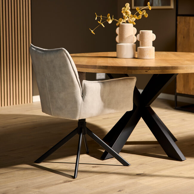 Starfurn Eettafelstoel Dani velvet champagne