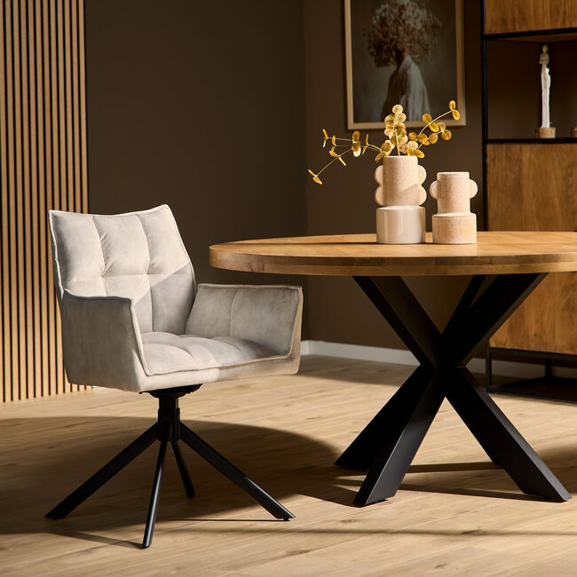 Starfurn Eettafelstoel Dani velvet champagne