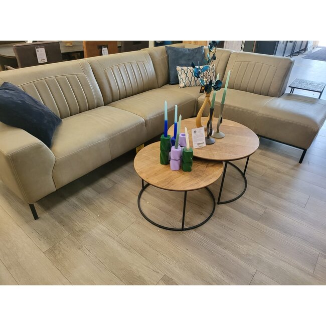 WoonMax Showroombank Power B2 hoekbank leer Souplesse Olive