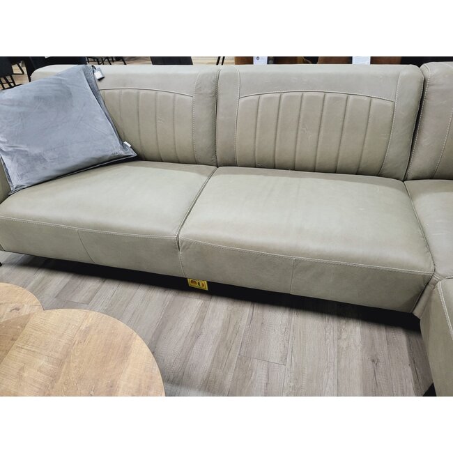 WoonMax Showroombank Power B2 hoekbank leer Souplesse Olive