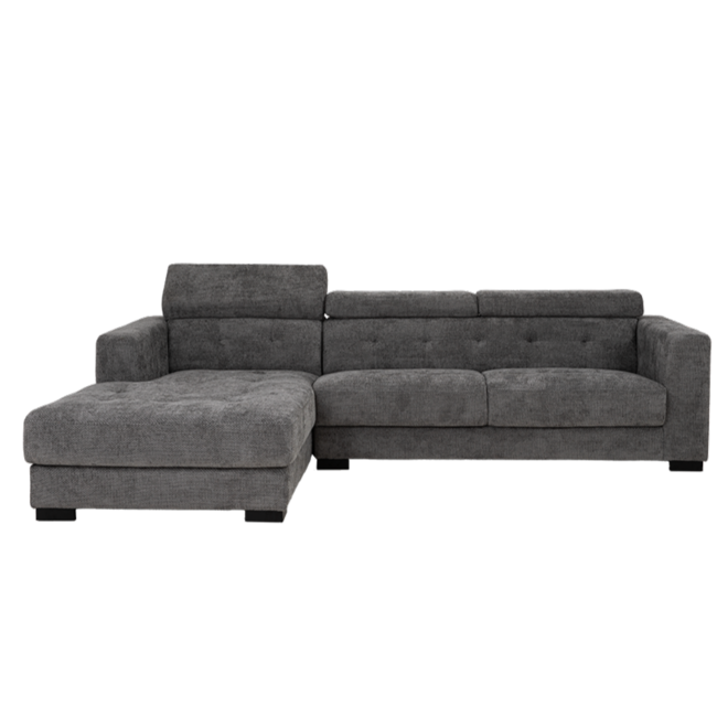 Tower Living Bank Brighton - 3 zits + Chaise Longue Links - Licht grijs 19