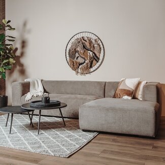 Tower Living Bank Glasgow - 2,5 zits + chaise longe Rechts - Enjoy 431 Beige Grey