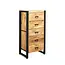 Benoa Ladekast Industrial Mango smal met 5 lades