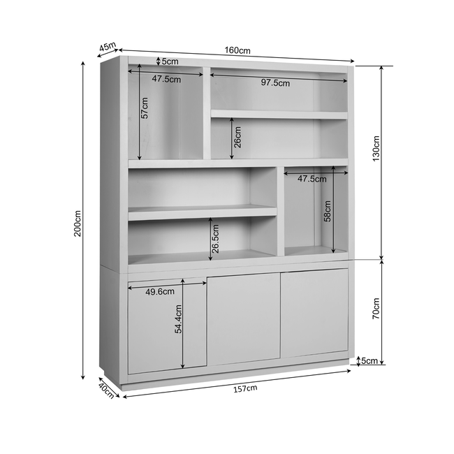 Starfurn Vakkenkast Brussel Brown XL | 160 cm